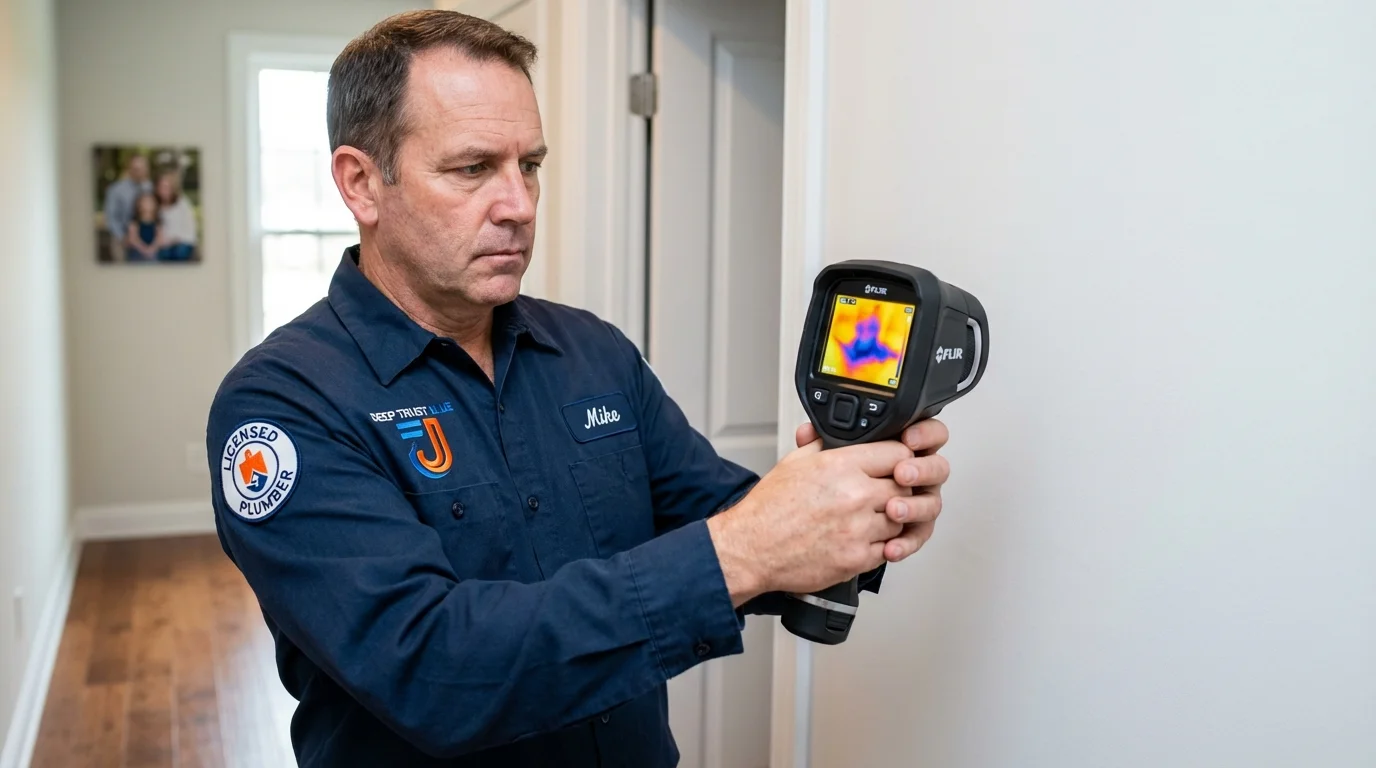 Thermal imaging leak detection by Johns Plumbing LLC in Woodbury